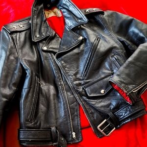VTG WINDWARD HORSEHIDE LEATHER MOTORCYCLE JACKET 50S BRANDO